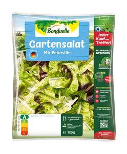 ehrlestudio Kunde Bonduelle Packshot ehrlestudio Kunde Bondelle Salatbeutel Gartensalat