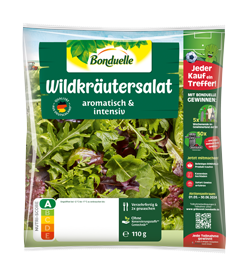 ehrlestudio Kunde Bonduelle Packshot ehrlestudio Kunde Bondelle Salatbeutel Wildkräuter