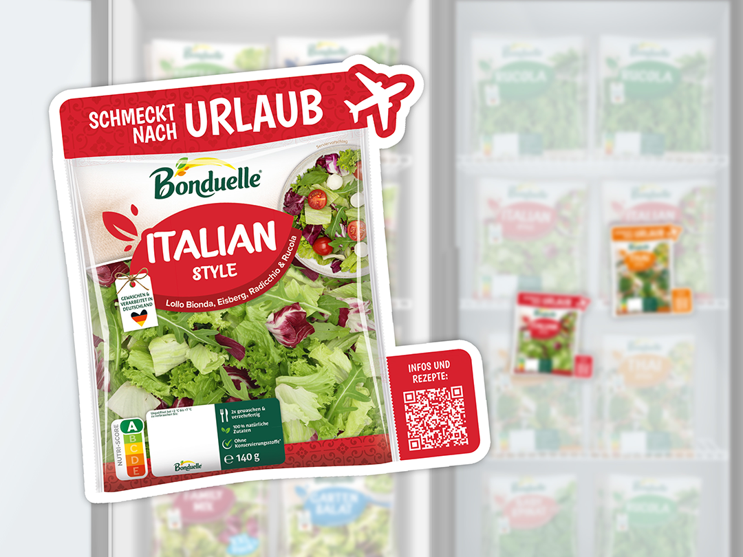 Werbefolder von ORO di Parma mit neuen Tomatenpassata-Flaschen im Glas – Präsentation der Sorten und Verkaufsimpulse ab Januar 2025.