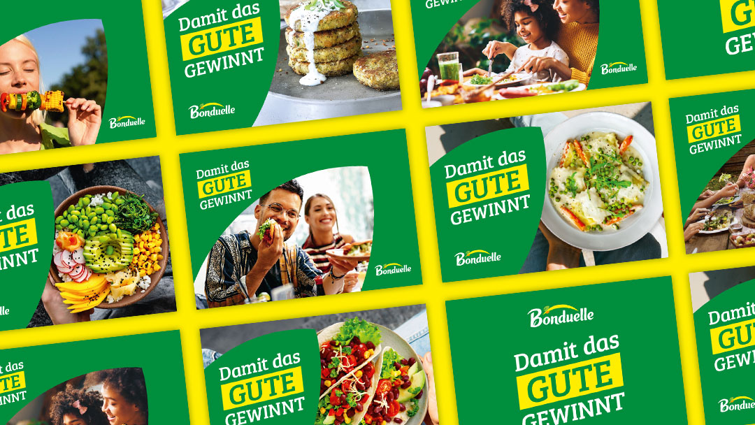Eckplakat-Motive für den Bonduelle POS Relaunch mit Claim „Damit das Gute gewinnt“