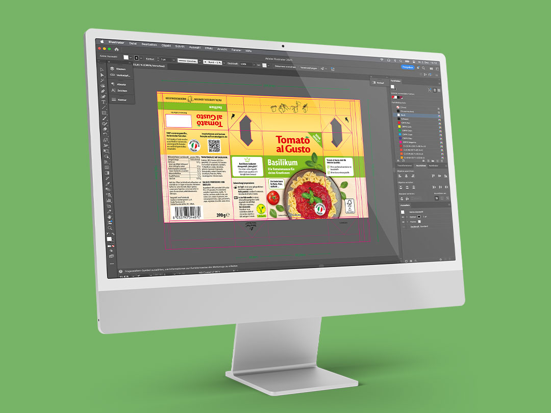 Verpackungsrelaunch von Tomato al Gusto und Speciale al Gusto von der Werbeagentur ehrle studio erstellt